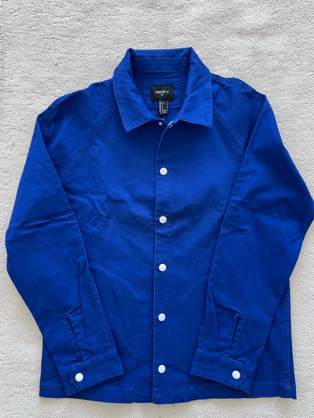 Forever 21 Men's Casual Cobalt Blue Lightweight Button-Up Jacket NEWSize : Small